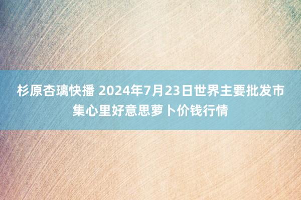 杉原杏璃快播 2024年7月23日世界主要批发市集心里好意思萝卜价钱行情