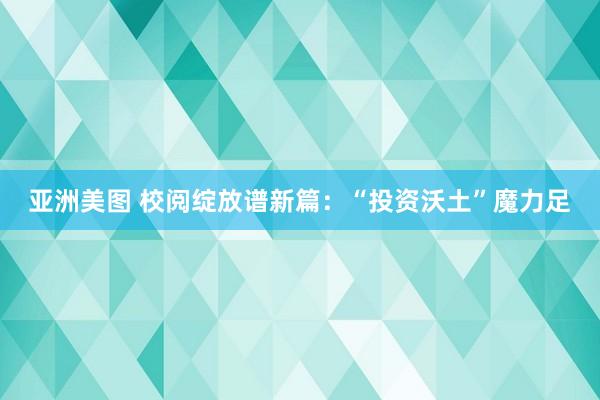 亚洲美图 校阅绽放谱新篇：“投资沃土”魔力足