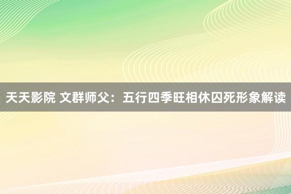 天天影院 文群师父：五行四季旺相休囚死形象解读