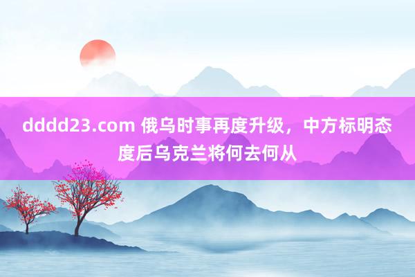 dddd23.com 俄乌时事再度升级，中方标明态度后乌克兰将何去何从