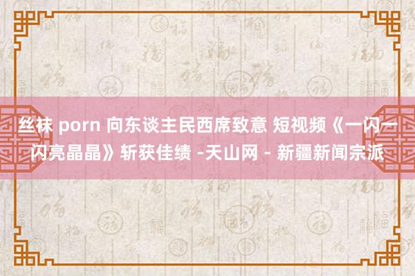 丝袜 porn 向东谈主民西席致意 短视频《一闪一闪亮晶晶》斩获佳绩 -天山网 - 新疆新闻宗派